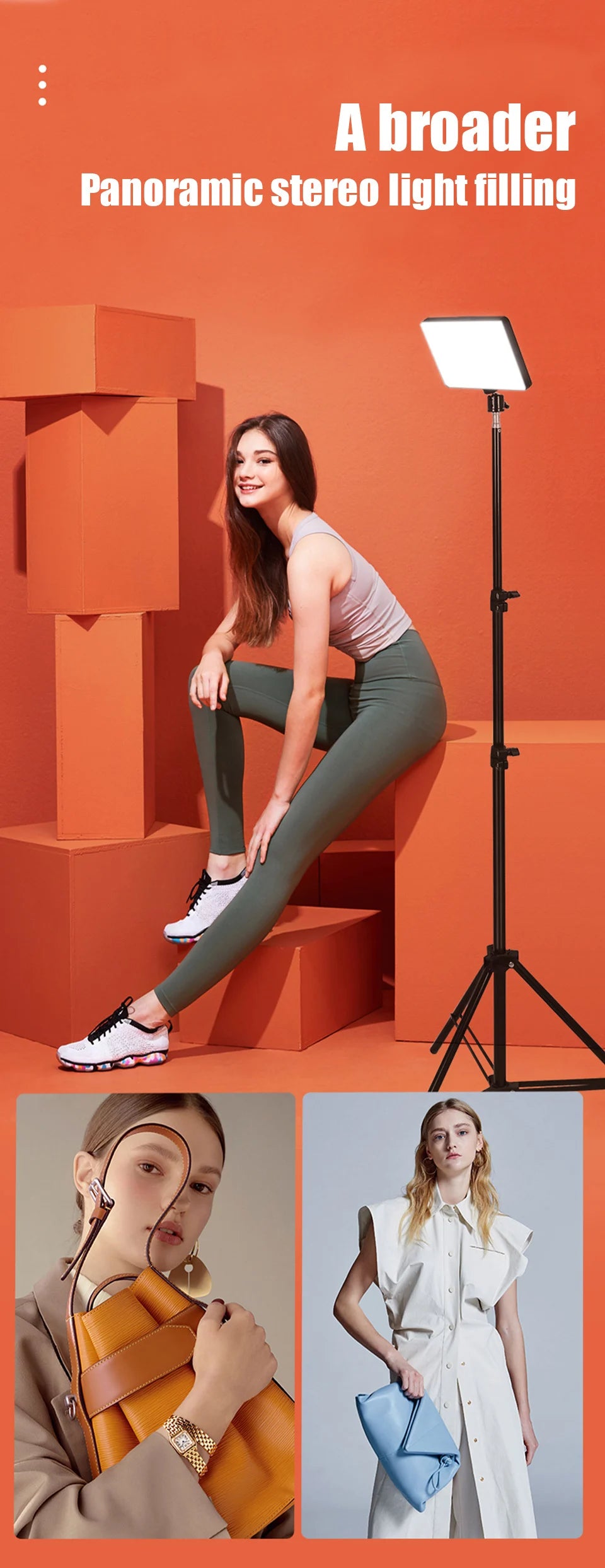 Luci LED per Video/Streaming - Kit Illuminazione con Treppiede per TikTok/Zoom