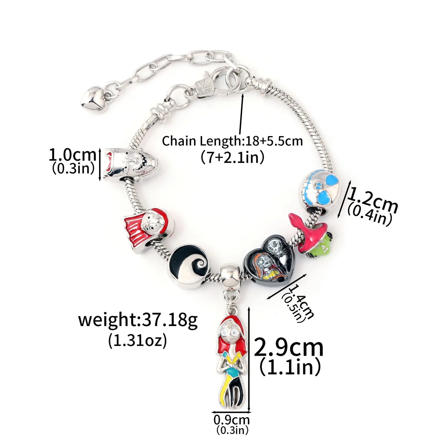 Braccialetti con ciondoli per film classici creativi Nightmare Before Christmas per donna Uomo Accessori Jack e Sally Regali per i fan