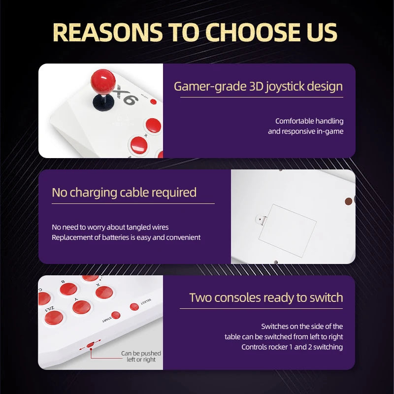 🎮 TV Game Stick Arcade 4K - 50.000+ Giochi, Doppio Joystick, Plug & Play per TV!
Rivivi l'era arcade con classici come MAME, Sega e PS1. Regalo perfetto per bambini e nostalgici! 🕹️✨