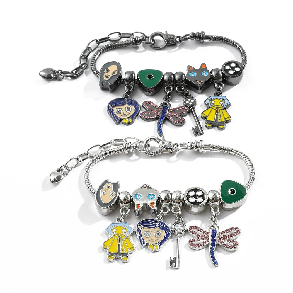 Bracciale Coraline Con Ciondoli Smalto Porta Segreta, Gioiello Regalo