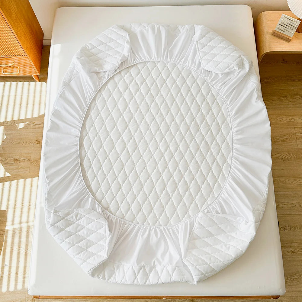 Coprimaterasso Impermeabile con Angoli - Bianco/Grigio - Tutte le Misure!
