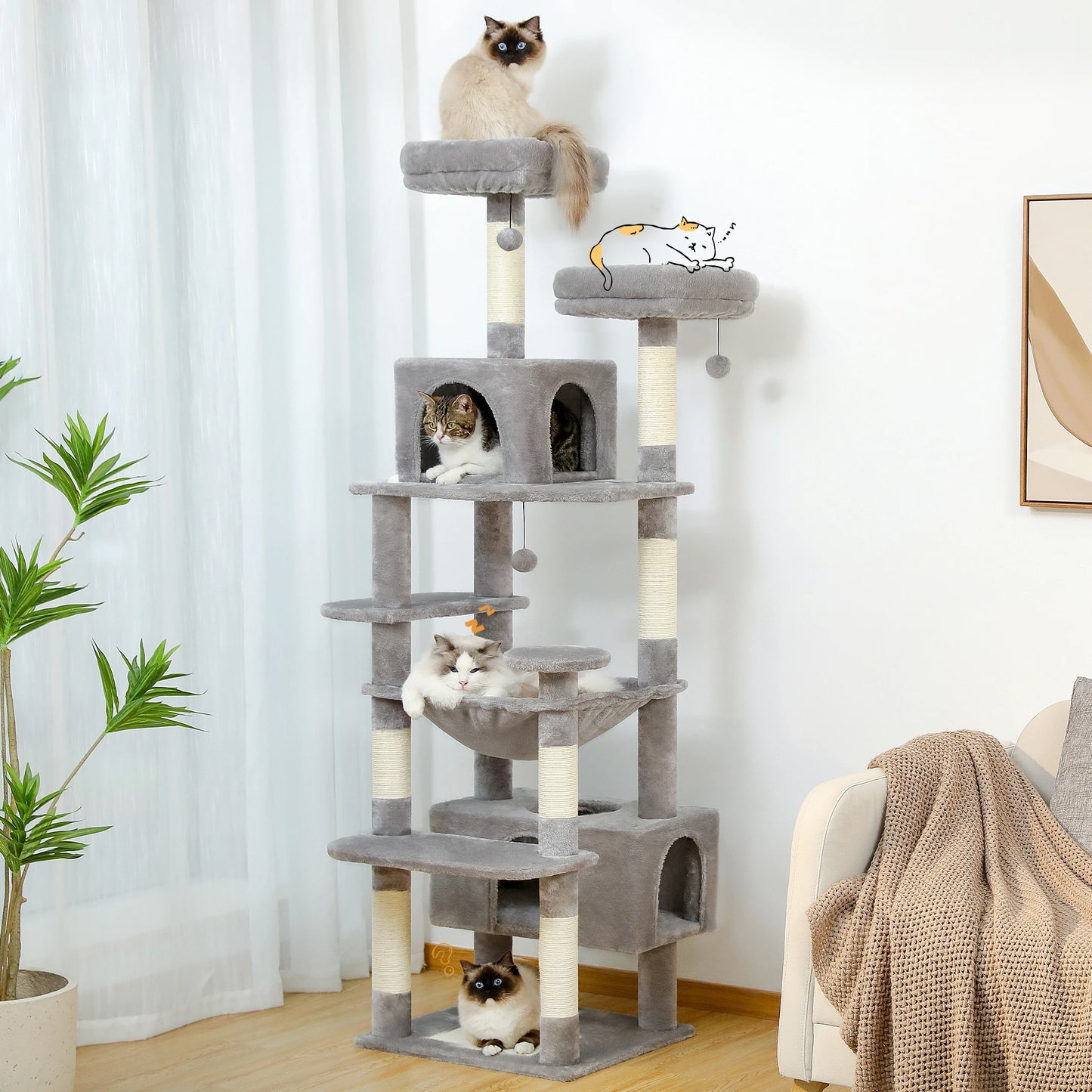 🐾 Tiragraffi Albergo per Gatti - con Amaca, Piattaforme e Condotte, Gioco Interno!
Divertimento e relax per il tuo micio! Struttura solida e sicura. 🐱✨