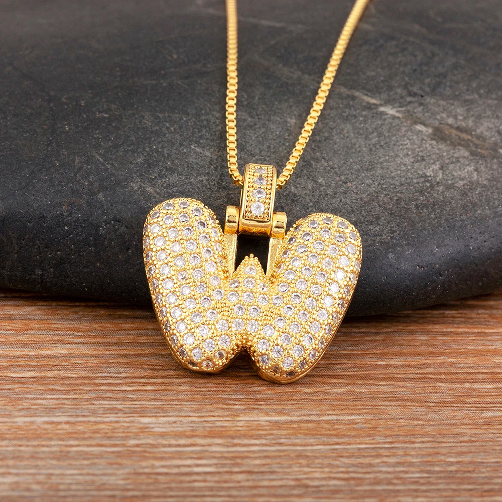 Collana regolabile con lettera scintillante A-Z Design unisex