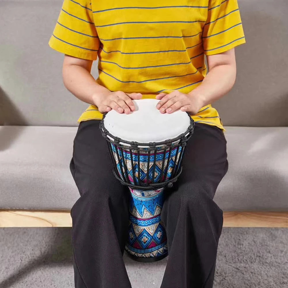 Djembe Africano 8'' Portatile - Tamburo a Mano con Motivi Colorati 🎵
