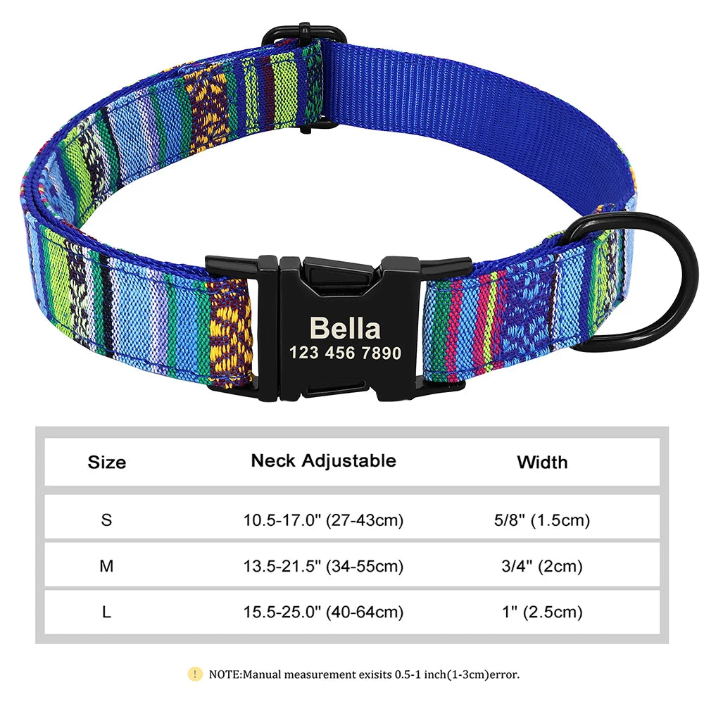 COLLARE CANI PERSONALIZZATO! 🐶 Nylon Resistente + ID GRATIS - Taglia S/M/L