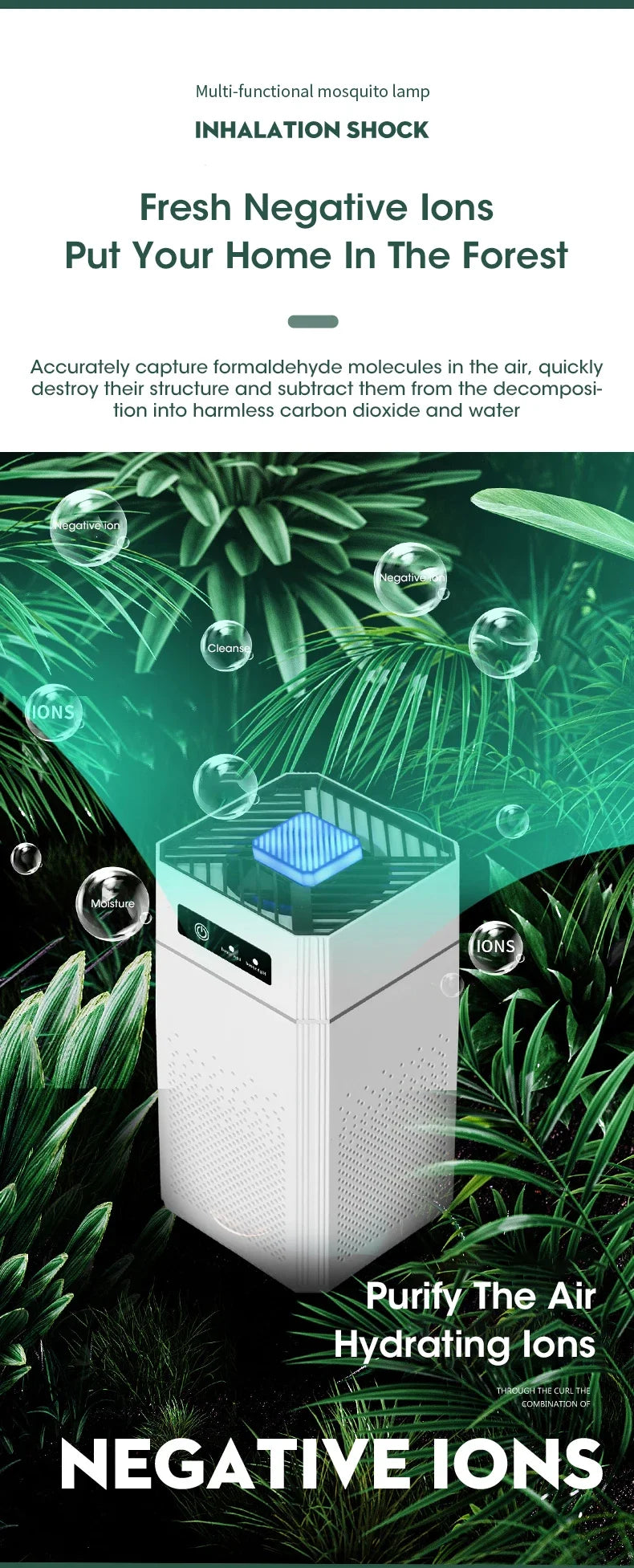 Purificatore d'Aria 3-in-1 – Filtro HEPA + Ionizzatore + Elimina Odori Forti