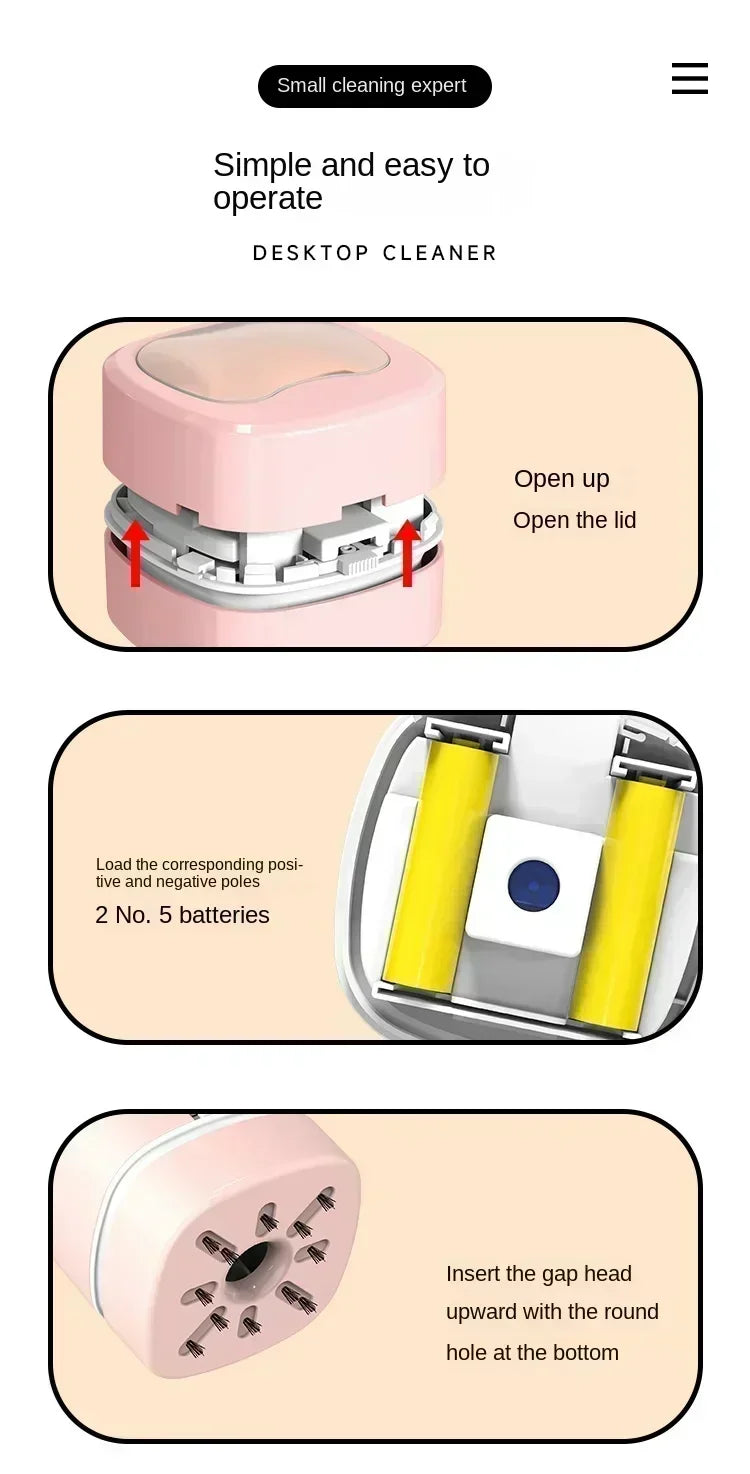 🔥 Mini Aspirapolvere Portatile Senza Fili 2-in-1 – Per Cenere, Gomme da Cancellare e Polvere! Ricaricabile USB, Compatto e Potente