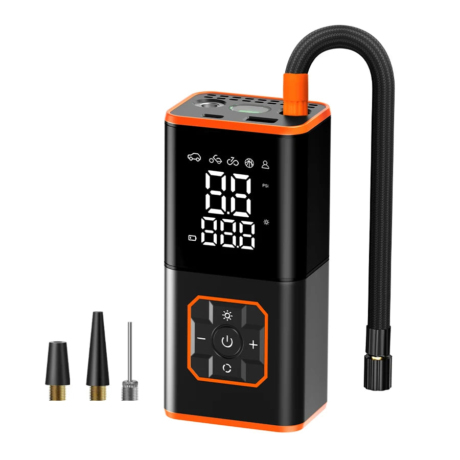 Compressore Portatile 8-in-1 🚀 | Avviamento Auto, Luce SOS, USB | Fino a 130PSI