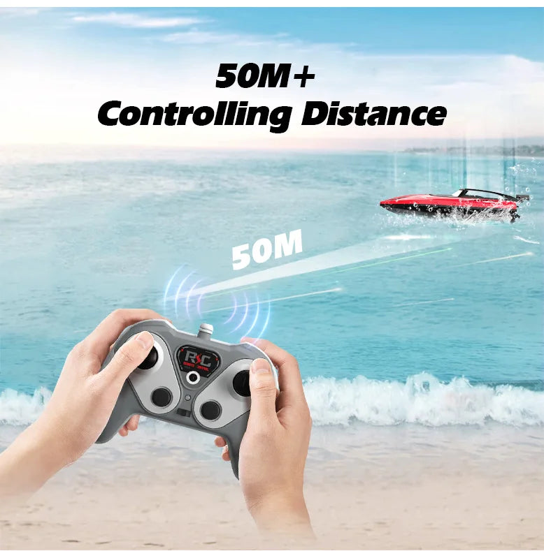 Barca RC 2.4Ghz Ad Alta VelocitĂ  - Giocattolo per Bambini Piscina/Lago