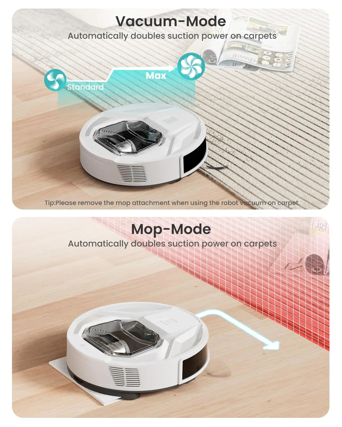 Aspirapolvere Robot 6000Pa M320 con Mop, 210min Autonomia, Controllo App