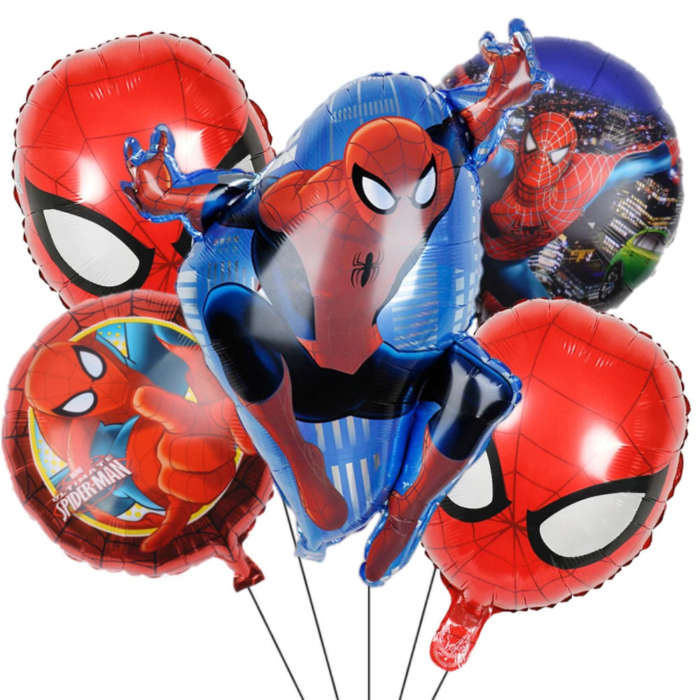 5 Palloncini SPIDERMAN– Per Feste da Supereroe!