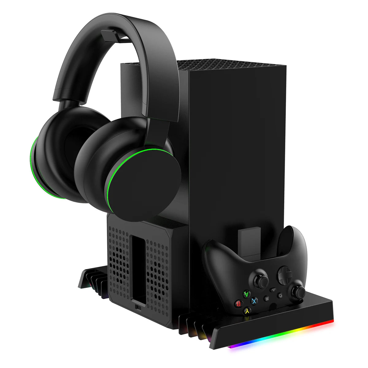 Supporto Ventola Raffreddamento Ricarica Xbox Series X 15 Luci RGB 2 Controller