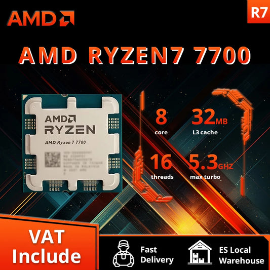 CPU AMD Ryzen 7 7700 4.5GHz 8-Core AM5 - 32MB L3 - Box Sigillato