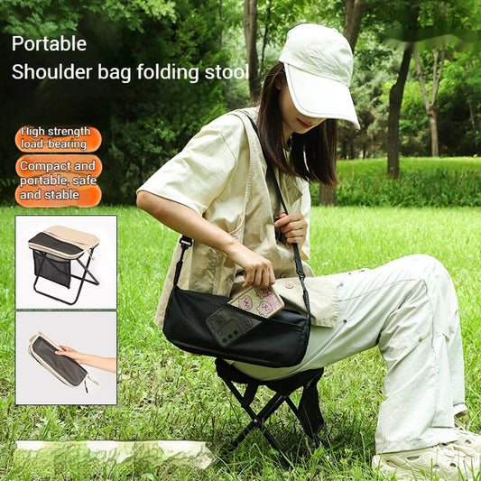 Sgabello Pieghevole Portatile con Zaino | Leggero con Borsa da Trasporto | Sedia Mini Outdoor per Viaggio, Trekking, Picnic