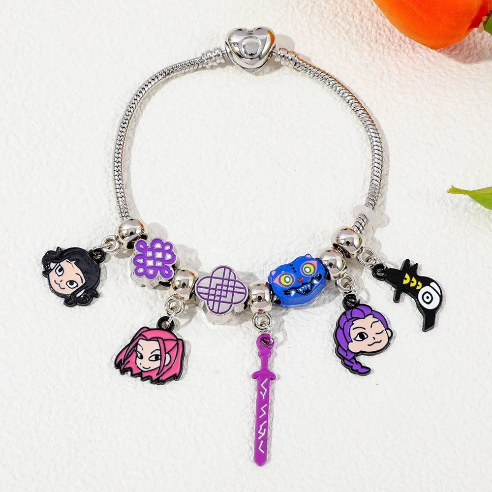 Bracciale Completo Ciondoli KPop Demon Hunters Rumi Zoey, Ciondoli Personaggi, Gioiello Anime, Regalo