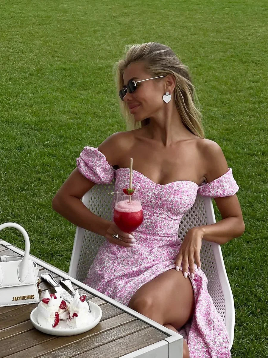 🌺 Vestito Donne Spalla Scoperta Floreale – Elegante e Sensuale per l’Estate