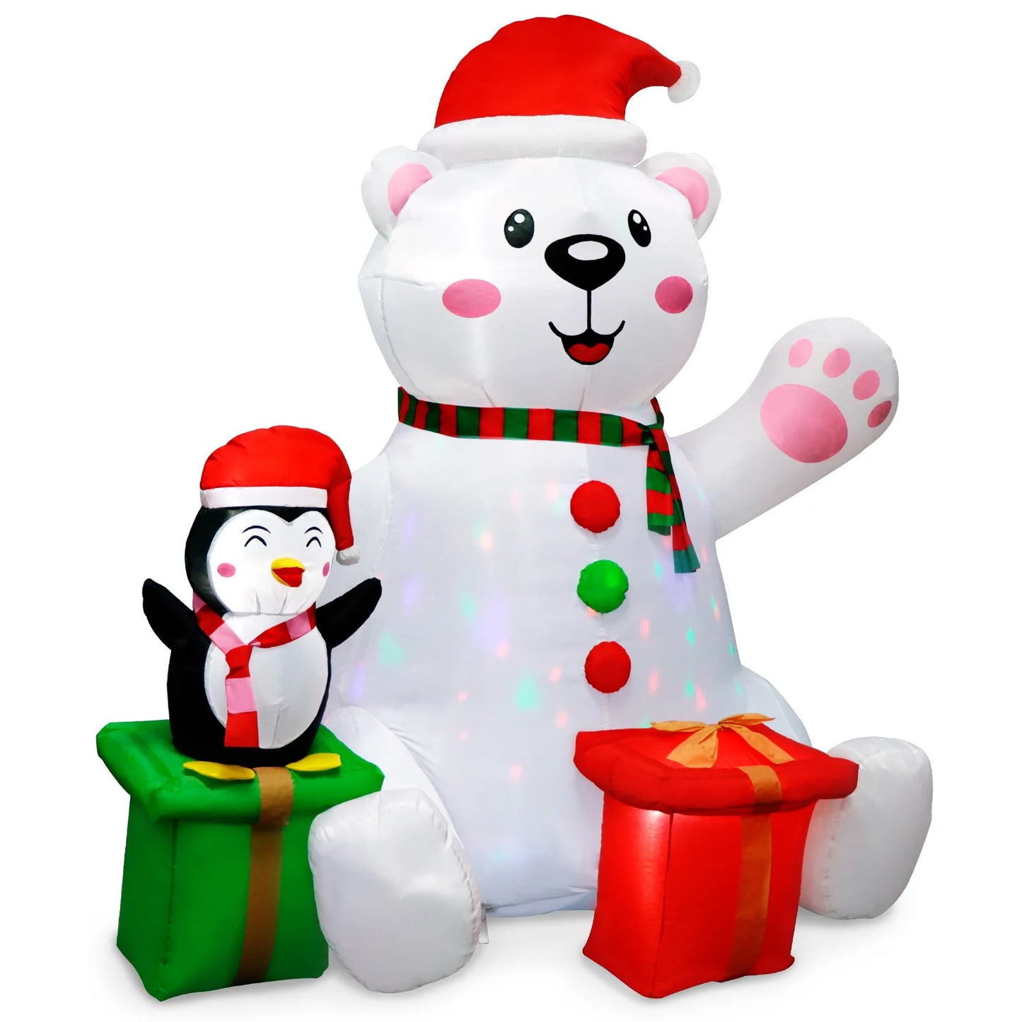 🐻🎄 Orso Polare Inflabile con Pinguino - Decorazione Natalizia da Esterno 1.8m con Luci LED!
Coppia adorabile per il tuo giardino! Illuminata e resistente, perfetta per creare la magia del Natale. 🌟❄️