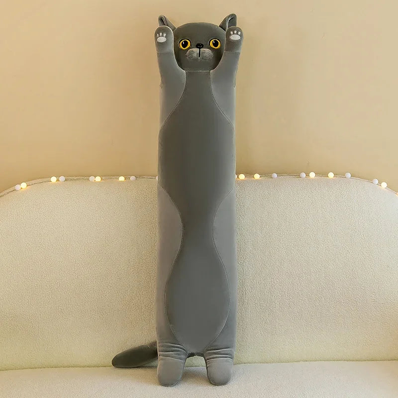 🐾 Cuscino Peluche Gatto Dormiente | Ultra-Squishy | Anti-Stress | Per Gambe e Abbracci