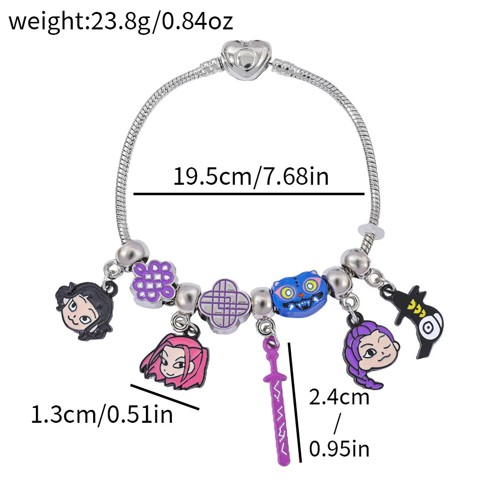 Bracciale Completo Ciondoli KPop Demon Hunters Rumi Zoey, Ciondoli Personaggi, Gioiello Anime, Regalo
