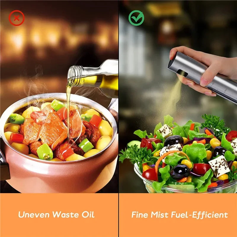 Spray per Olio in Acciaio Inox 304 - Bottiglia per Olio, Aceto e Condimenti