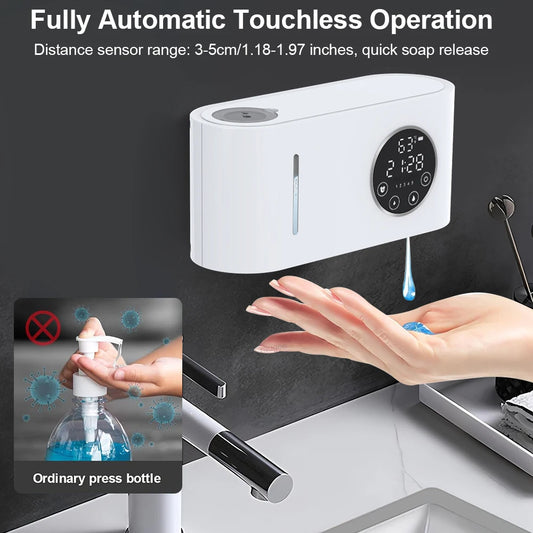 Dispenser Sapone Senza Contatto 500ml con Schermo LED - Automatico