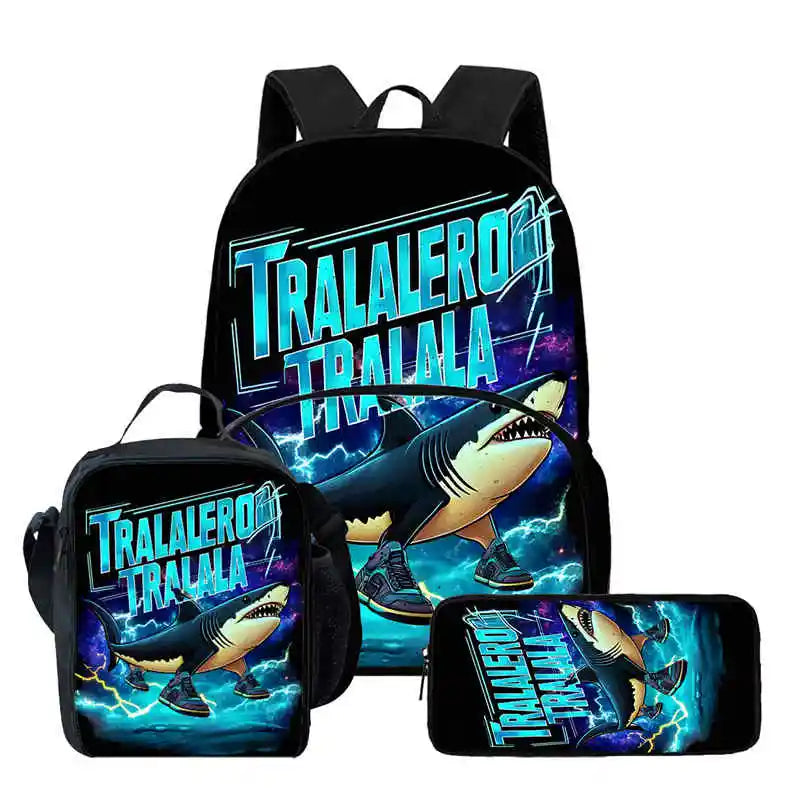 Set Zaino Scolastico 3 Pezzi - Zaino + Portapranzo + Astuccio (5-10 Anni)