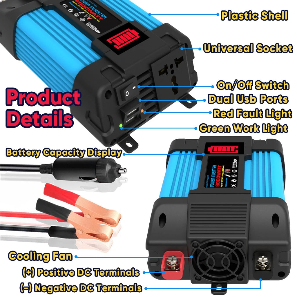 Kit Solare 6000W Off-Grid + Pannello 200W - Inverter 30A per Camper/Casa