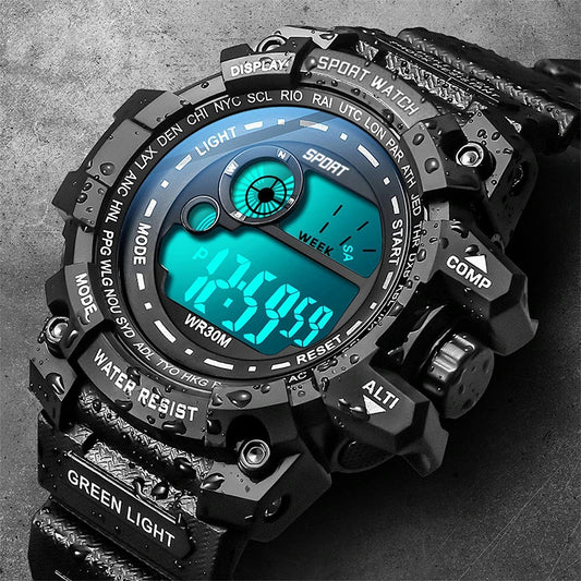 β Orologio Digitale Uomo LED - Impermeabile Militare Sportivo