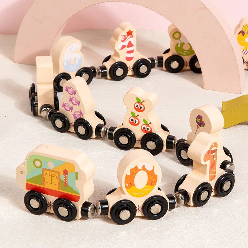 π Treno Magnetico in Legno Montessori - Giocattolo Educativo