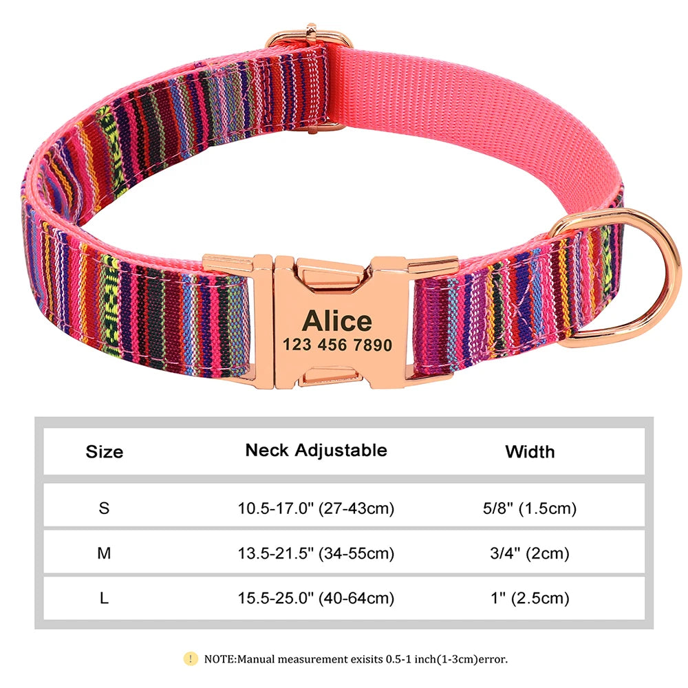 COLLARE CANI PERSONALIZZATO! 🐶 Nylon Resistente + ID GRATIS - Taglia S/M/L