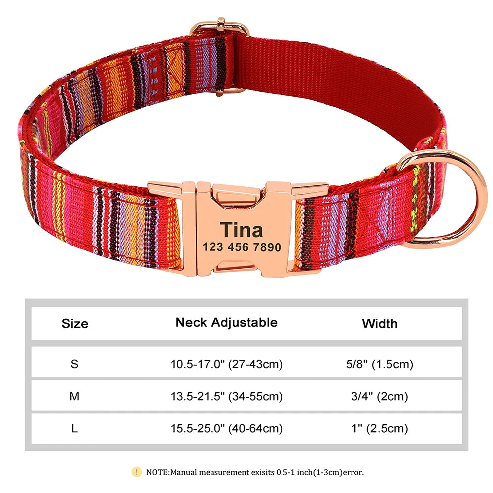 COLLARE CANI PERSONALIZZATO! 🐶 Nylon Resistente + ID GRATIS - Taglia S/M/L