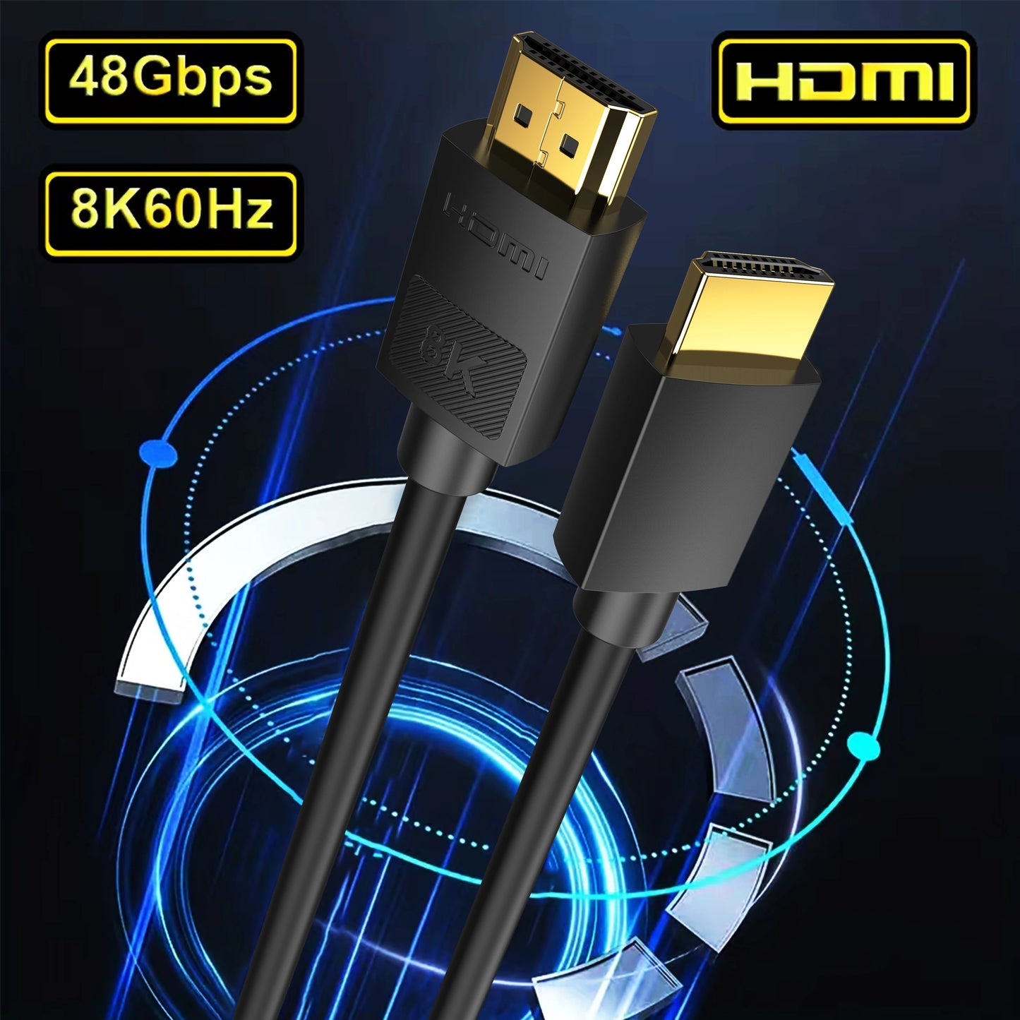 Cavo HDMI 2.1 8K 48Gbps - 4K120Hz, eARC, HDR10 per PS5/Roku/TV