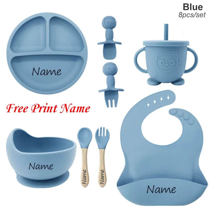 🍽️ Set Alimentazione Personalizzato per Bambini – Nome Inciso, Sicuro e Pratico!