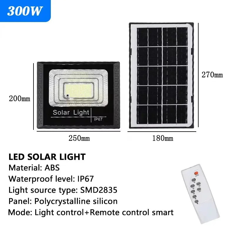 Luci faretti Solari 30-500W LED Telecomando Impermeabile – Esterni/Stradali!