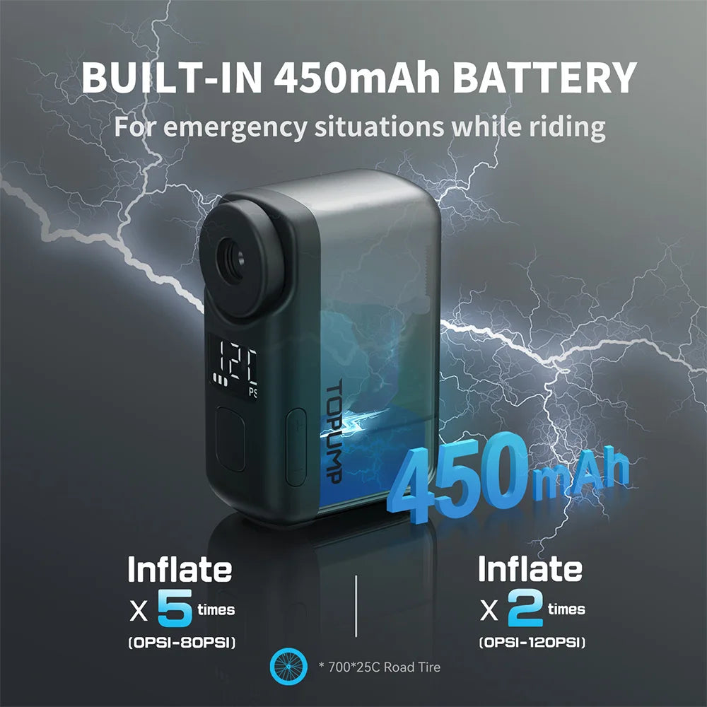 🚲 - Pompa Elettrica Portatile per Bike, Gonfiaggio Rapido fino a 120PSI, Display LCD e Batteria 450mAh!