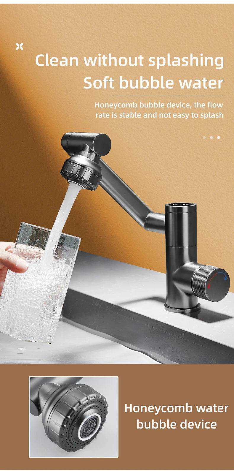 ✨ RUBINETTO A LED DIGITALE 360° – Tecnologia & Design Futuristico per il Tuo Bagno!