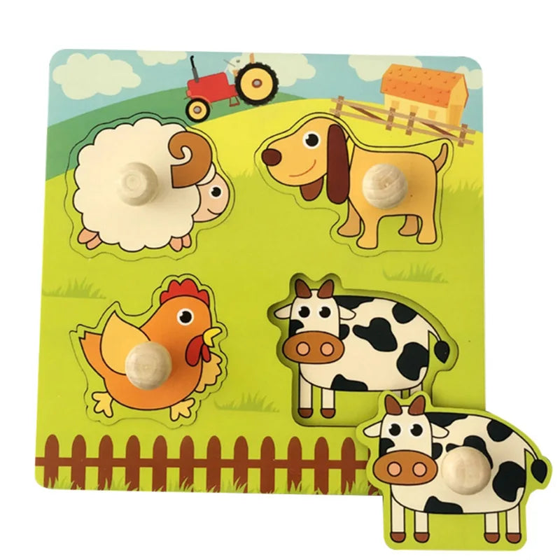 🧩 Puzzle Montessori in Legno per Bambini 1-3 Anni – Gioco Educativo per Imparare Divertendosi