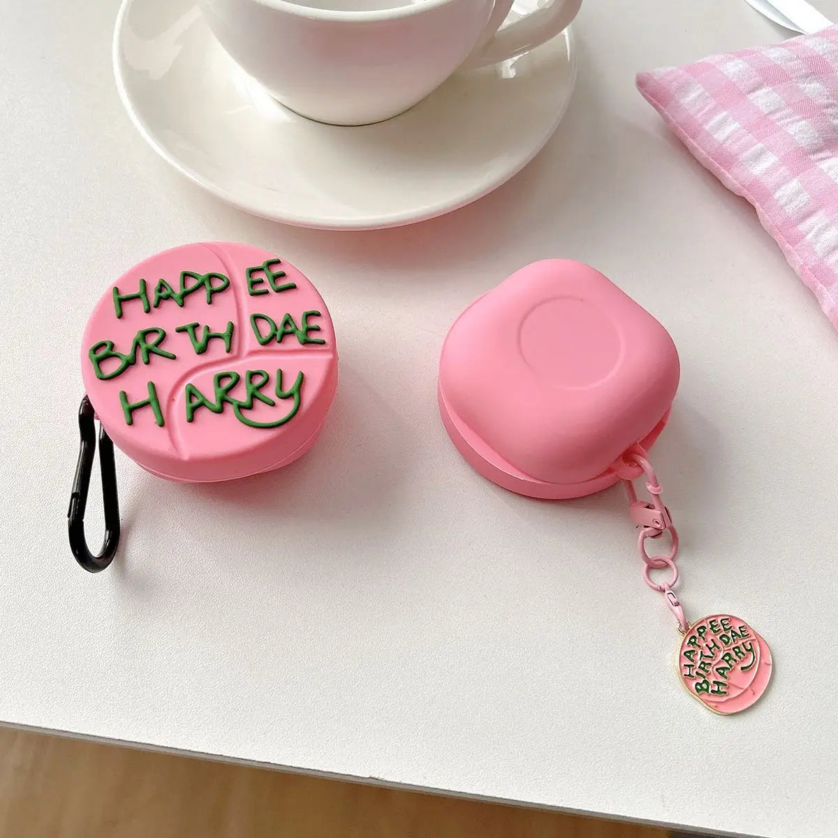 Custodia per AirPods Torta 3D Rosa - Cover Silicone con Ciondolo per AirPods 1/2/3/4/Pro/Pro2