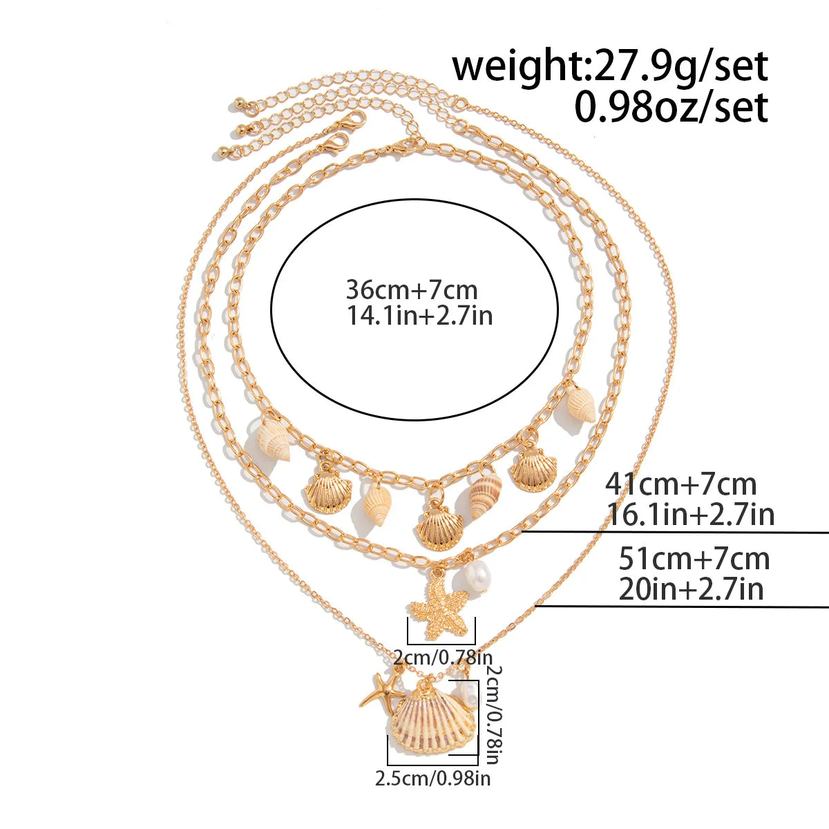 Collana Donna Retro: Ciondolo Occhio Malocchio, Croce e Stella Marina in Metallo - Gioiello con Elementi Marini