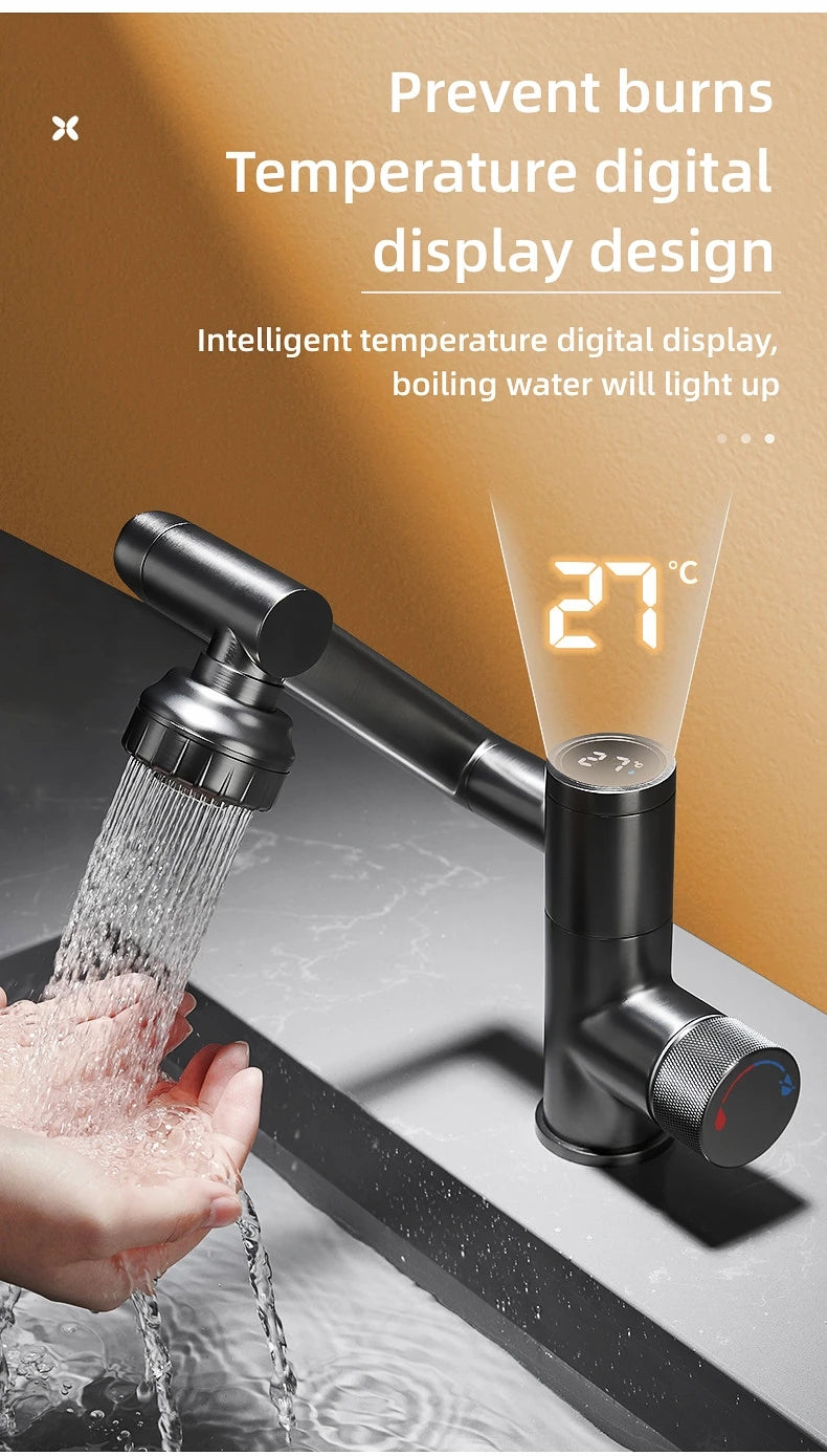 ✨ RUBINETTO A LED DIGITALE 360° – Tecnologia & Design Futuristico per il Tuo Bagno!