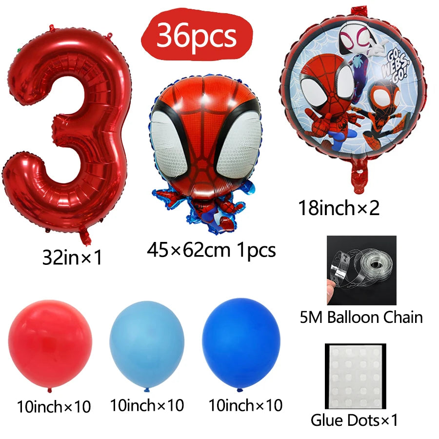 🎈 Set 36 Palloncini Spidey e i Suoi Fantastici Amici - Palloncini in Alluminio per Feste