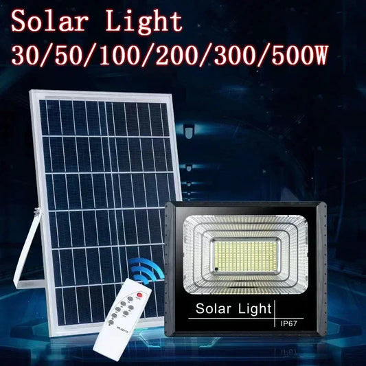 Luci faretti Solari 30-500W LED Telecomando Impermeabile β Esterni/Stradali!