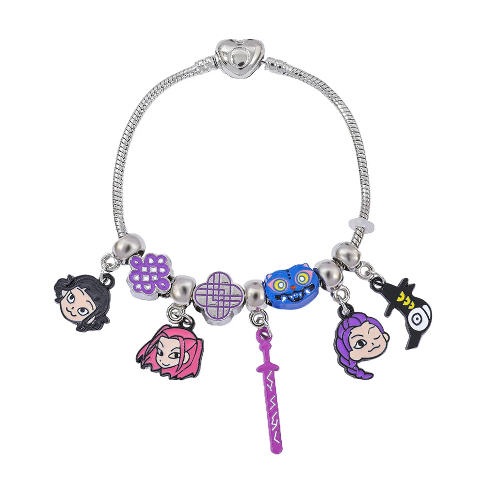 Bracciale Completo Ciondoli KPop Demon Hunters Rumi Zoey, Ciondoli Personaggi, Gioiello Anime, Regalo