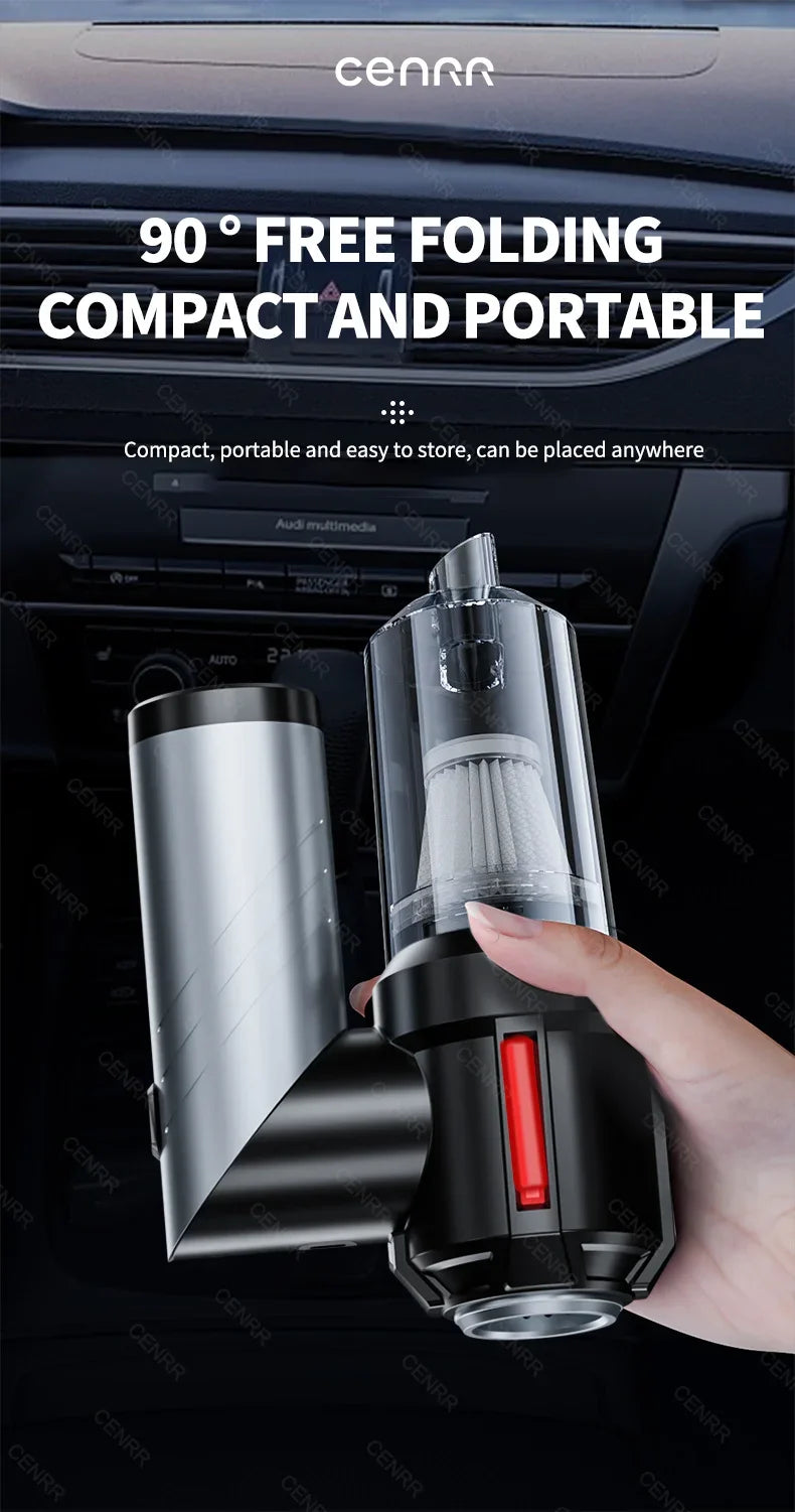 Aspirapolvere Auto Wireless PA Forte – Mini Potente Portatile per Auto/Casa