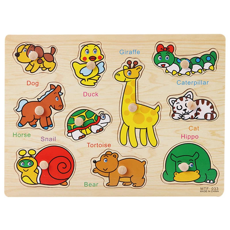 🧩 Puzzle Montessori in Legno per Bambini 1-3 Anni – Gioco Educativo per Imparare Divertendosi