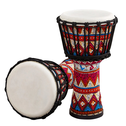 Djembe Africano 8'' Portatile - Tamburo a Mano con Motivi Colorati π΅