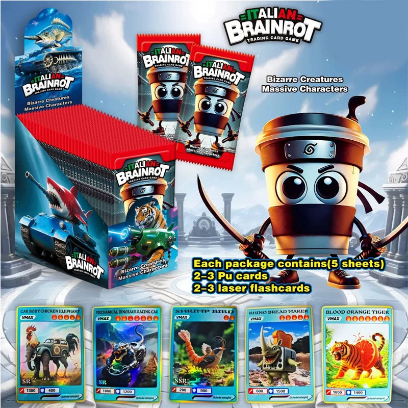 🃏 Set 150 Carte Brainrot Italiane - Tralalero Tralala, Tungtungtungsahur, Per Collezionisti e Appassionati!
Colleziona tutti i personaggi anime! Perfetto per regali e giochi. 🎴✨