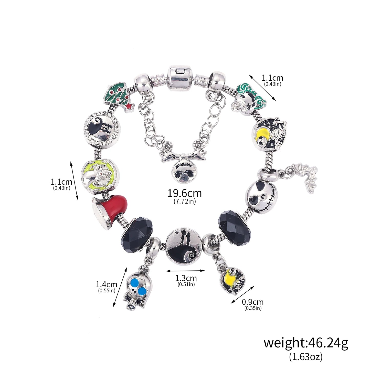 Braccialetti con ciondoli per film classici creativi Nightmare Before Christmas per donna Uomo Accessori Jack e Sally Regali per i fan
