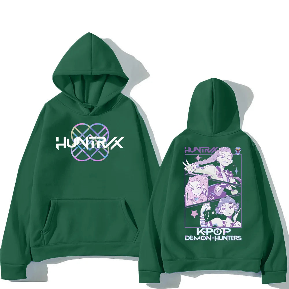 Felpa KPop Demon Hunters Unisex, Oversized Anime, Streetwear , Bambini Ragazzi Regalo