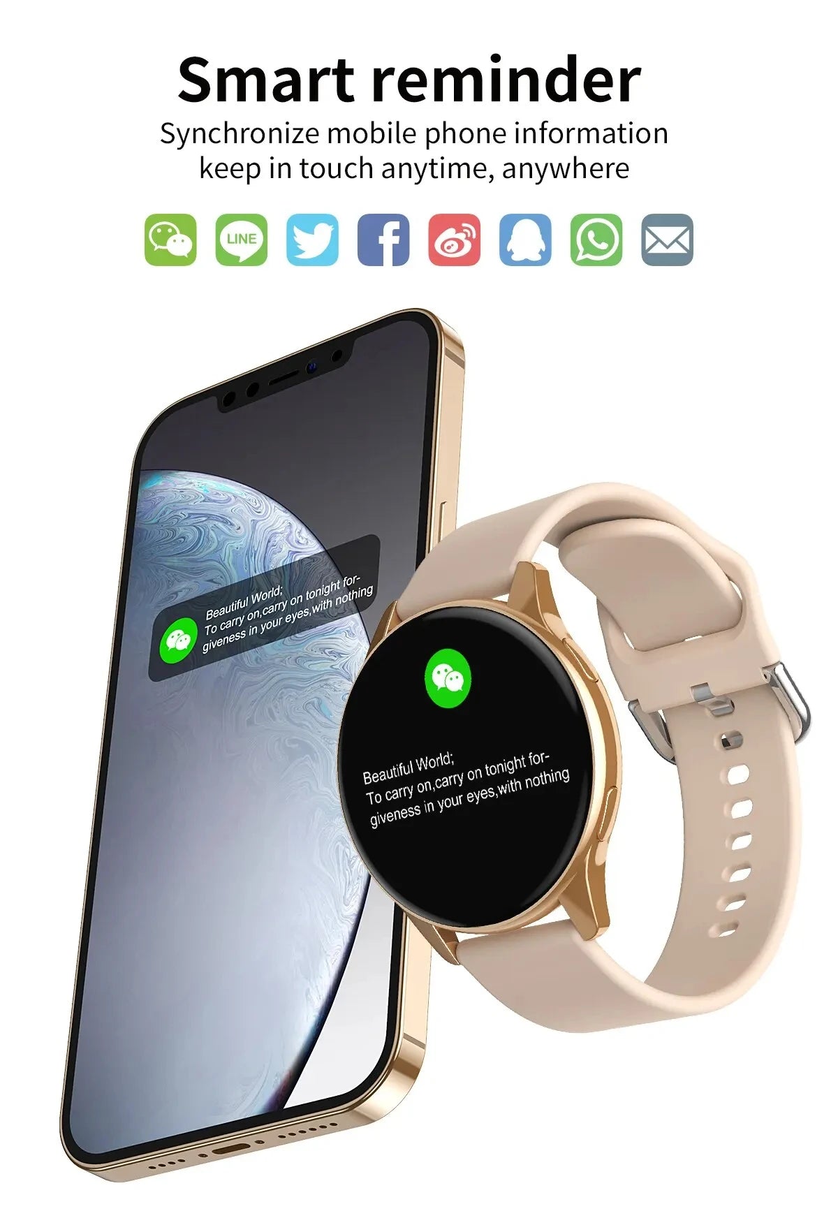 Smartwatch Donna Uomo Impermeabile – Chiamate Bluetooth, Monitoraggio Battito Cardiaco e Pressione, Compatibile con Samsung e iPhone – Orologio Intelligente Fitness